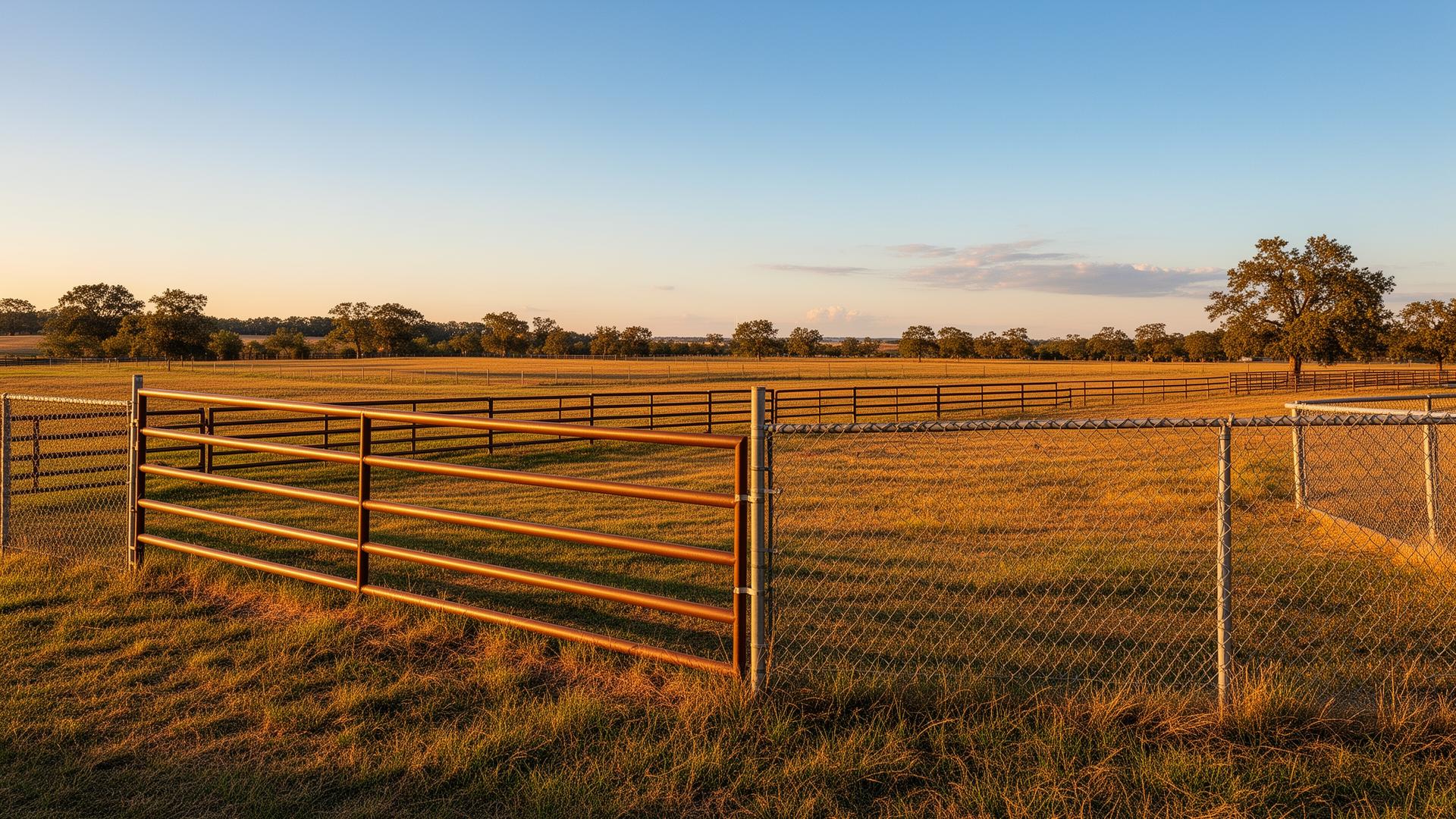 Fence installation at golden hour